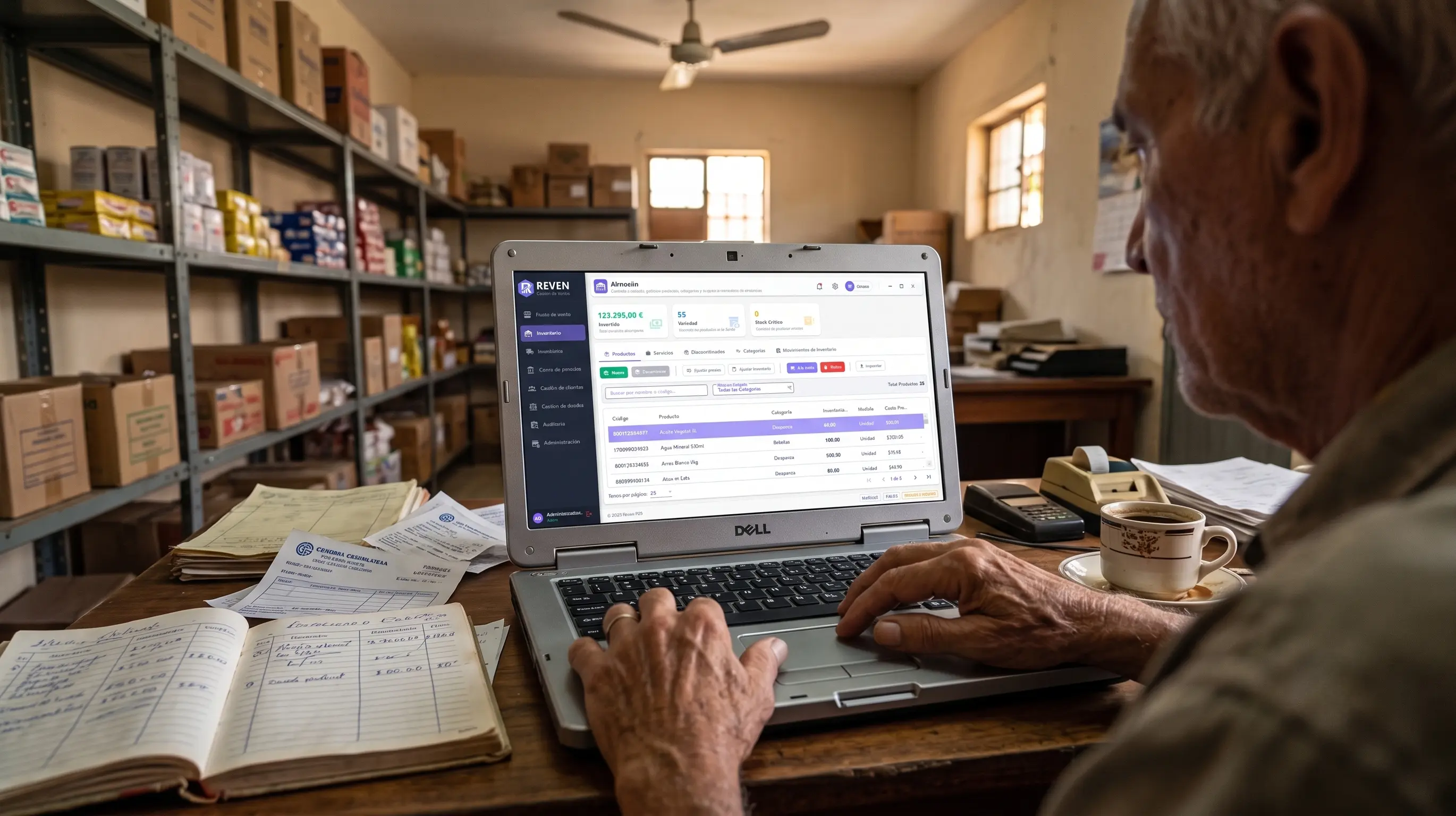 Reven para control de inventario en laptop